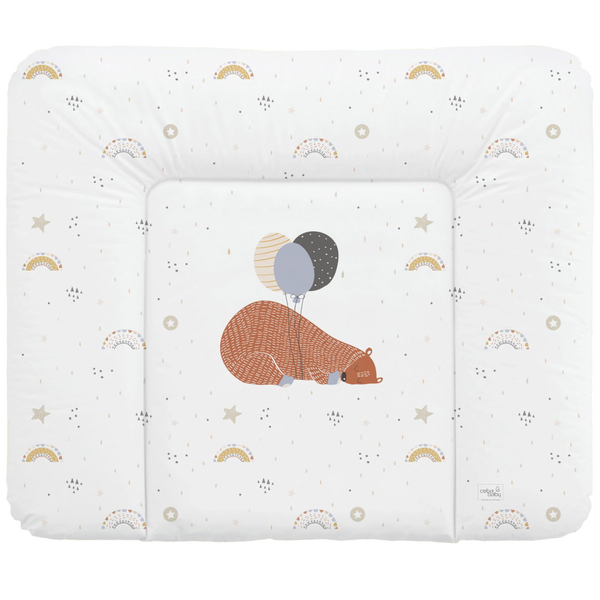 Повивальний матрац Ceba Baby Retro Autumn Big Bear, 85x72 см, білий (W-134-000-638) - Pampik