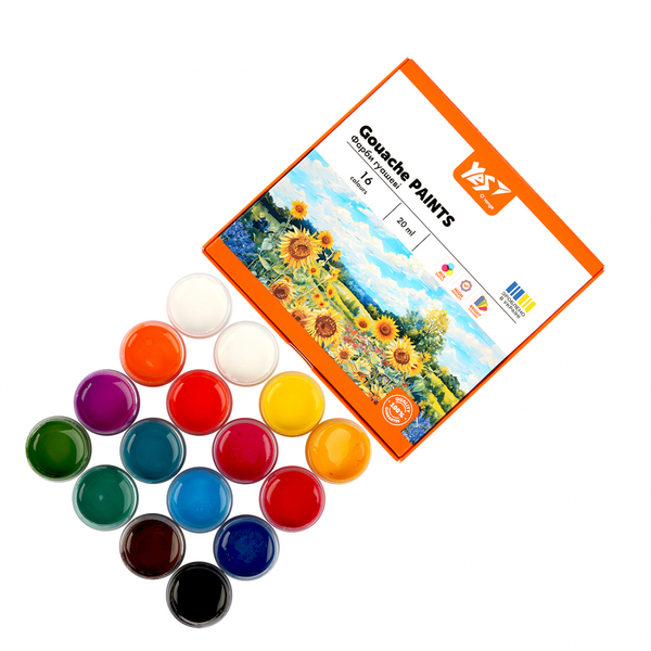 Фарби гуашеві Yes Orange Line, 16 кольорів по 20 мл (230433) - Pampik - 5