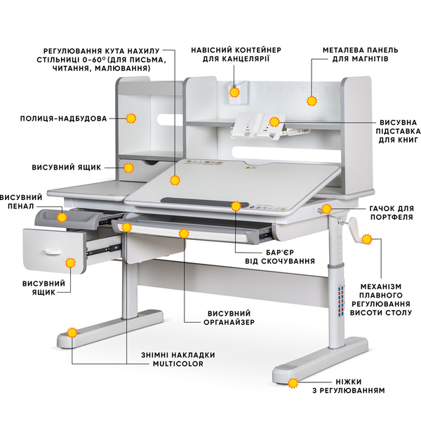 Дитячий стіл Mealux Florida Multicolor G (арт.Evo-52 WG + G Multicolor) - Pampik - 2