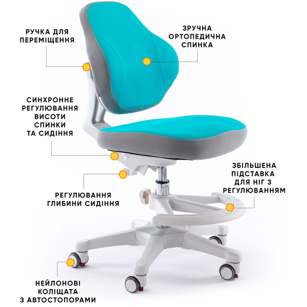 Дитяче крісло Evo-кids Mio Classic Blue (арт.Y-405 KBL) - Pampik - 2