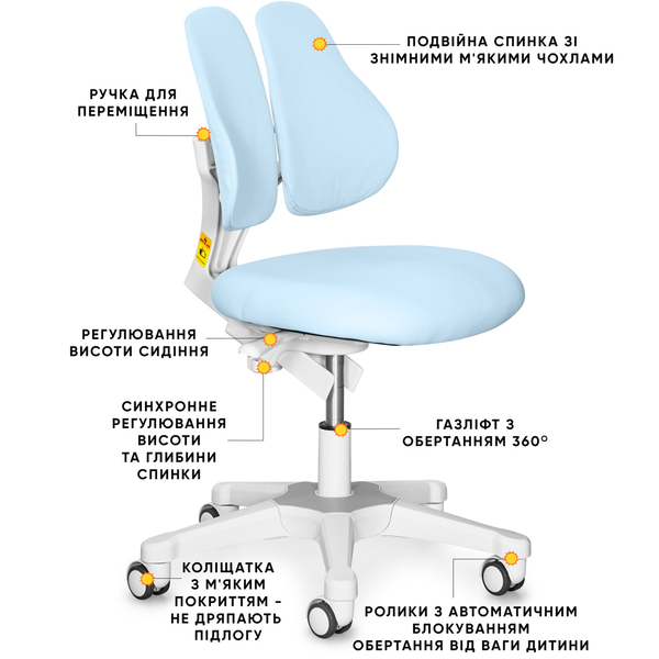 Дитяче крісло Evo-kids Mio Lite Blue (арт.Y-208 KBL) - Pampik - 2