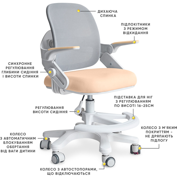 Крісло Mealux Neo Air Peach (арт.Y-308 PG) - Pampik - 2
