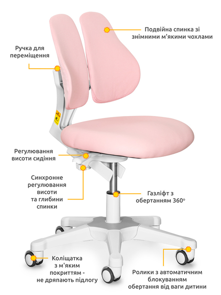 Комплект парта Evo-кids TH-320 Pink + крісло Evo-kids Mio Lite KP (арт.TH-320 W/PN + Y-208 KP) - Pampik - 3