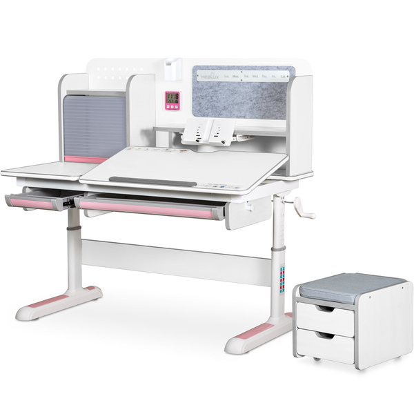 Дитячий стіл Mealux Winnipeg Multicolor Plus WG Pink (арт. BD-630 WG + PN з тумбою) - Pampik - 3