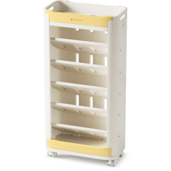 Стелаж Mealux Brooks White/Yellow (арт. KD-E041 White/Yellow) - Pampik