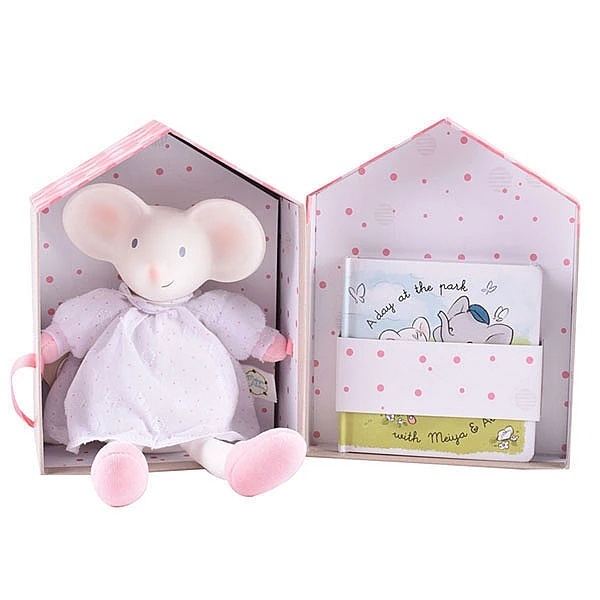 Ігровий набір Tikiri 77101: комфортер та книжечка, каучук, рожевий (37433) - Pampik