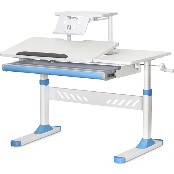 Дитячий стіл Evo-кids TH-310 з полицею S30 Blue (арт.TH-310 W/BL + BD-S30 BL) - Pampik