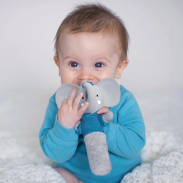 Мягкая погремушка-пищалка Tikiri 78103, синий (24958) - Pampik - 5