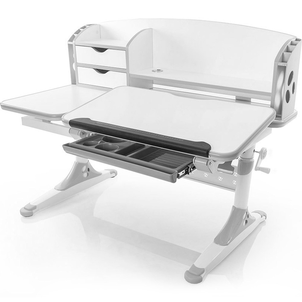 Стіл Evo-kids Aivengo (L) Gray (арт.Evo-720 WG) - стільниця біла / ніжки білі з сірим (коробок-2 шт.) - Pampik