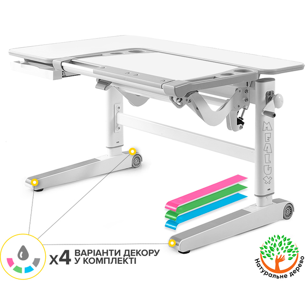 Дитячий стіл Mealux Kingwood Multicolor W (арт. BD-820 W/MC) - Pampik