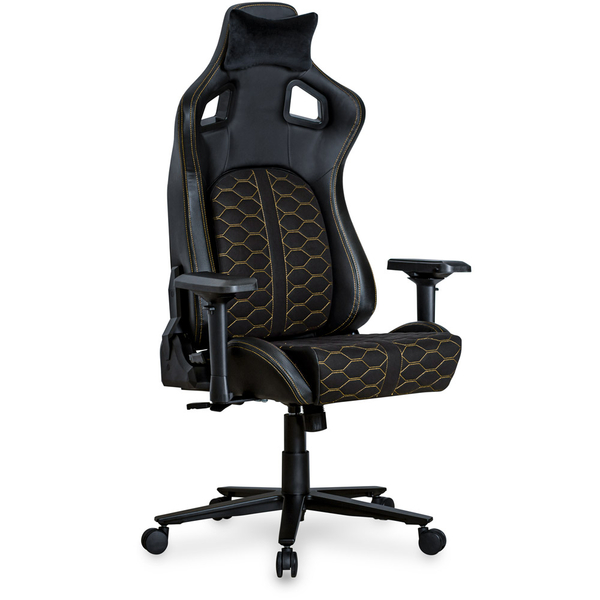 Геймерское кресло Cyberlux Hermes Fabric Black Gold Lite (арт. GM-403 B Lite) - Pampik