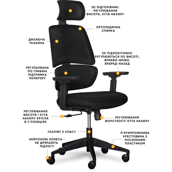 Кресло Mealux Leo Air Black (арт. Y-543 KB) - Pampik - 2