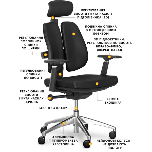 Кресло Mealux Tempo Duo Black (арт.Y-551 KB Duo) - Pampik - 2