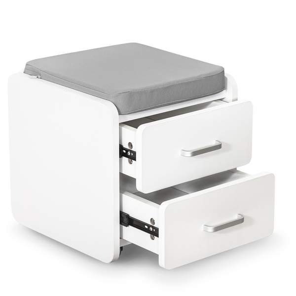 Тумбочка Mealux BD-C3 G біла / подушка сіра однотонна - Pampik - 2