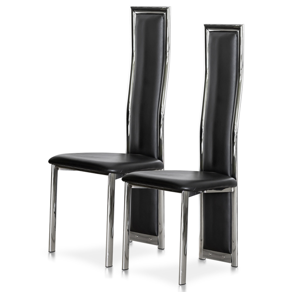 Крісло Hommex Diana X2 Black (арт. MC-081-Х2) - оббивка екошкіра / колір чорний / 2 шт. - Pampik