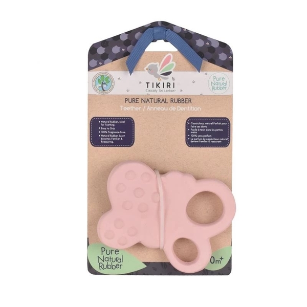 Прорезыватель Tikiri 91001 Бабочка, каучук, розовый (28304) - Pampik - 2