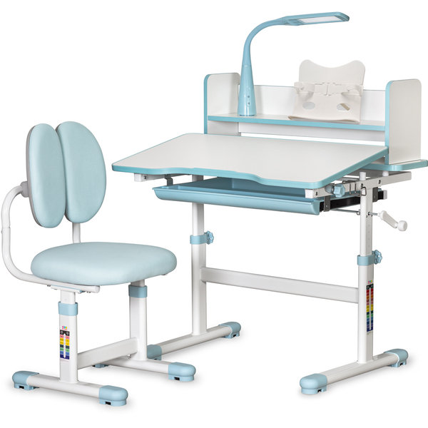 Комплект меблів Evo-Kids (стіл+стілець+полиця+лампа) BD-24 Blue (арт. BD-24 BL) - Pampik