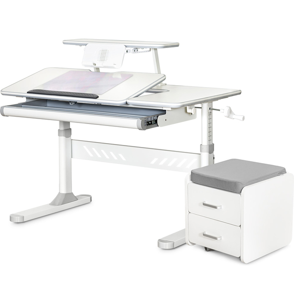 Комплект (S) Evo-Kids TH-320 Grey (парта + тумба) (арт.TH-320 + BD C3_GREY) - Pampik