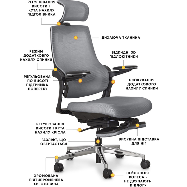 Офісне крісло Mealux Y-565 KBG (арт.Y-565 KBG) - Pampik - 2