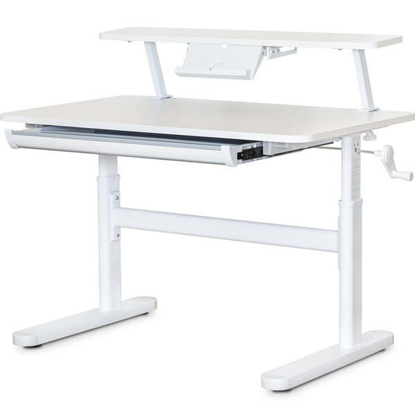 Дитячий стіл Evo-Kids TH-210 з полицею S50 XL White (арт.TH-210 W + BD-S50 XL) - Pampik