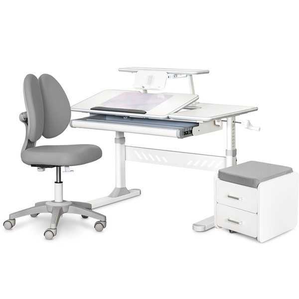 Комплект (L) ErgoKids TH-320 Grey (парта + крісло + тумба) (арт. TH-320 + Y-412 Lite + BD C3_GREY) - Pampik