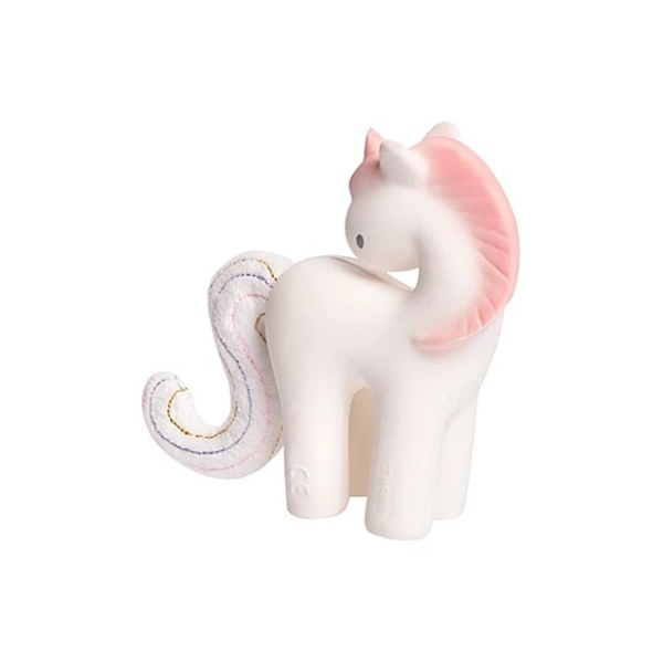 Брязкальце-прорізувач Tikiri 95603 Єдиноріг, каучук, білий (24968) - Pampik - 2