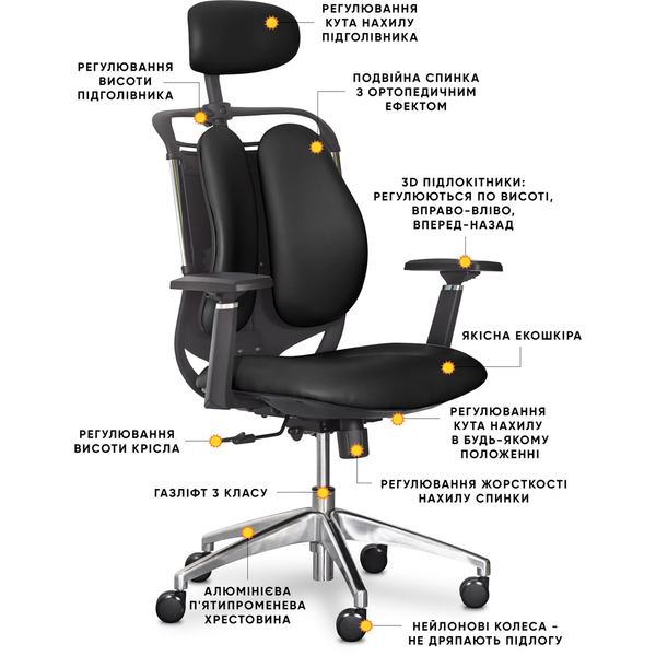 Кресло Mealux Testa Duo Black (арт. Y-552 KB Duo) - Pampik - 2