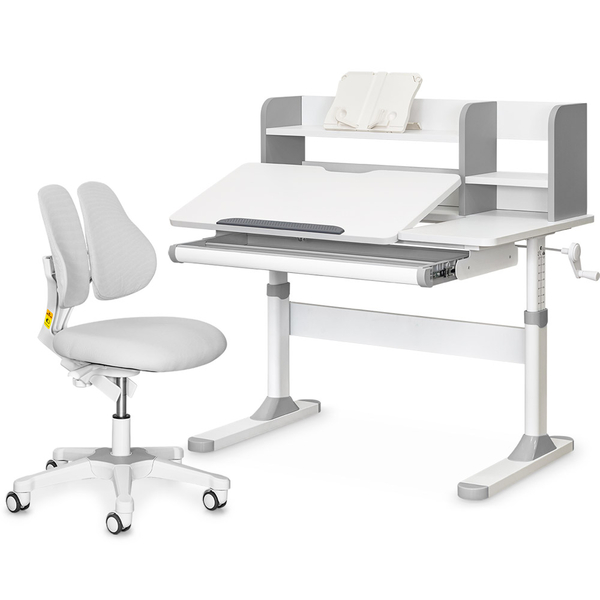 Комплект парта Evo-Kids TH-330 Grey + крісло Evo-kids Mio Lite G (арт.TH-330 W/G + Y-208 G) - Pampik