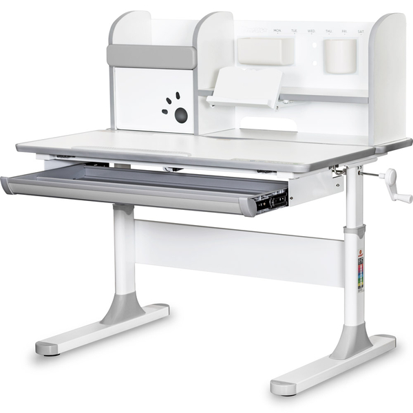 Дитячий стіл Mealux Edmonton Multicolor G з полицею (арт. BD-610 W/MC + G з полицею) - Pampik