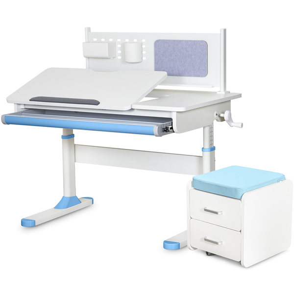 Комплект (S) ErgoKids TH-325 (письменный стол + тумбочка) (арт.TH-325 + BD C3_ СИНИЙ) - Pampik