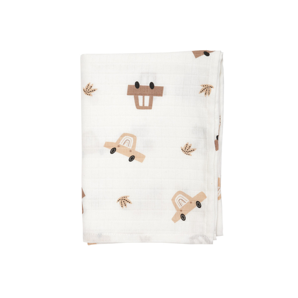 Пелюшка Twins Автомобілі, муслінова, 110х75 см (1610-TPM-1012) - Pampik