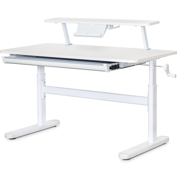 Дитячий стіл Evo-Kids TH-215 з полицею S50 XL White (арт.TH-215 W + BD-S50 XL) - Pampik