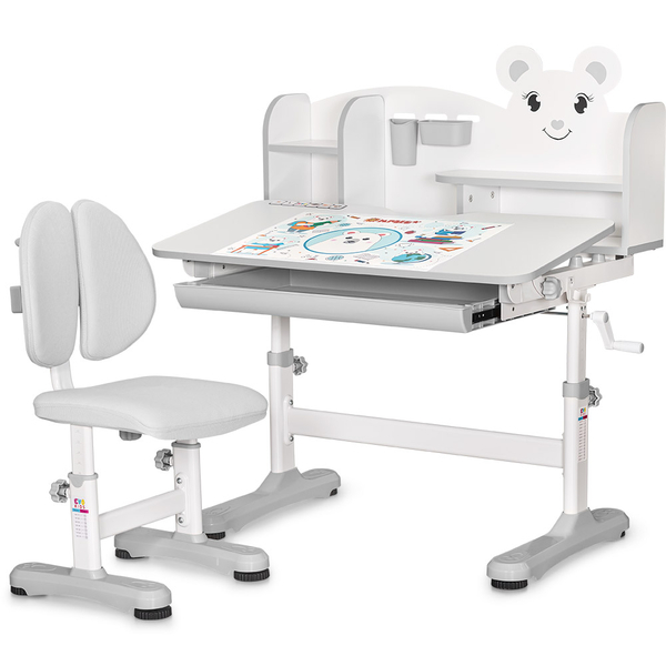 Комплект меблів (стіл + стілець + полиця) Mealux BD-29 Panda XL Grey (арт. BD-29 G) - Pampik - 2