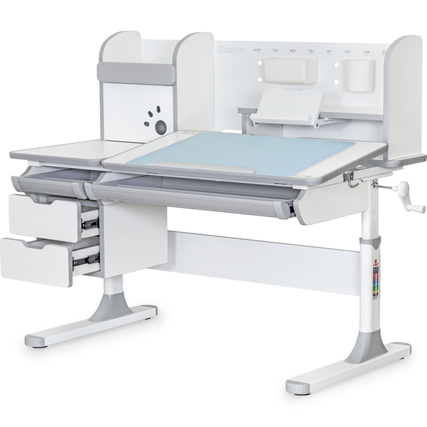 Дитячий стіл Mealux Hamilton Multicolor PN з полицею (арт. BD-680 W/G MC+G з полицею) - Pampik