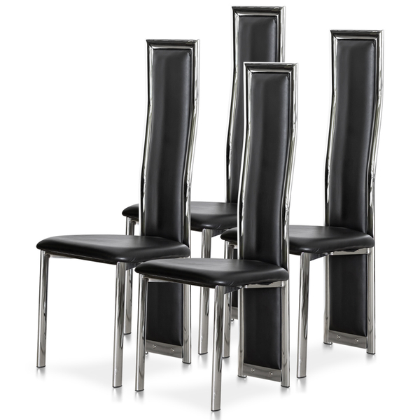 Крісло Hommex Diana X4 Black (арт. MC-081-Х4) - оббивка екошкіра / колір чорний / 4 шт. - Pampik