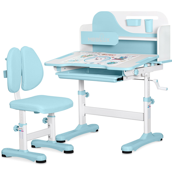 Комплект меблів (стіл + стільчик + полиця) Mealux Wave Blue (арт. BD-31 BL) - Pampik