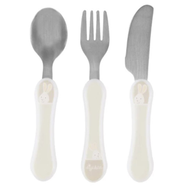 Набор столовых приборов Sigikid Зайчонок, 3 шт., бежевый (25402/38285) - Pampik
