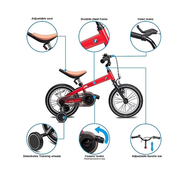 Велосипед двоколісний Rastar BMW, з допоміжними колесами, 4+, до 45 кг, червоний (RSZ1607RR/37844) - Pampik - 7