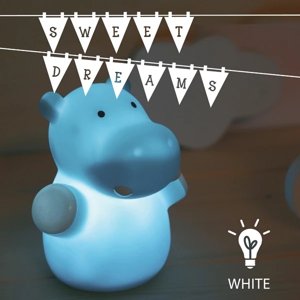 Ночник светодиодный мини Reer LumiLu Бегемот, 5.5х5.3х8.5 см, голубой (52353/33170) - Pampik - 3
