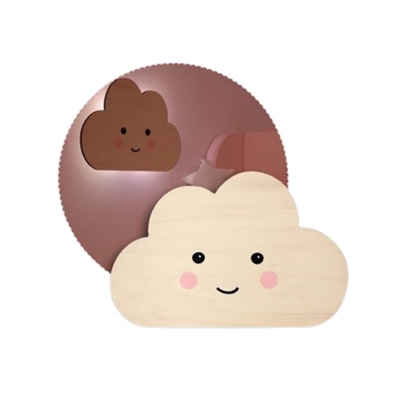 Ночник деревянный беспроводной Reer Облако, натуральный (52167/33151) - Pampik