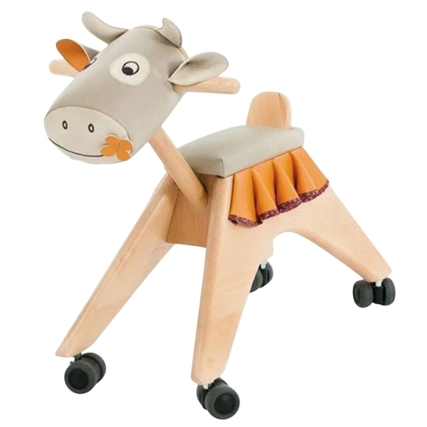 Каталка дерев'яна Moulin Roty Корова, коричнева (720102/7572) - Pampik