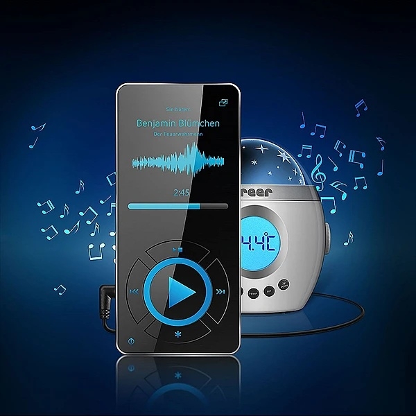 Нічник-проектор Reer Зоряне небо з годинником, сірий (52050/16917) - Pampik - 4