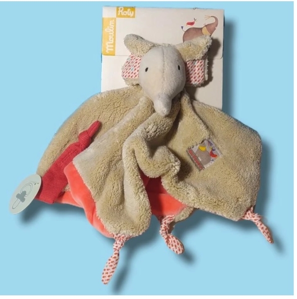 М'яка іграшка комфортер Moulin Roty Мишка, бежевий (658019/29769) - Pampik - 2