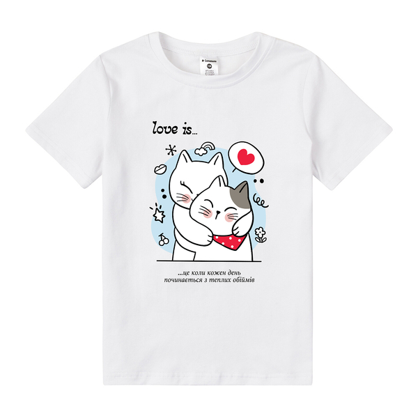 Футболка Garnamama Basic t-shirt Love is 134-140 Білий (1035396.14005210) - Pampik