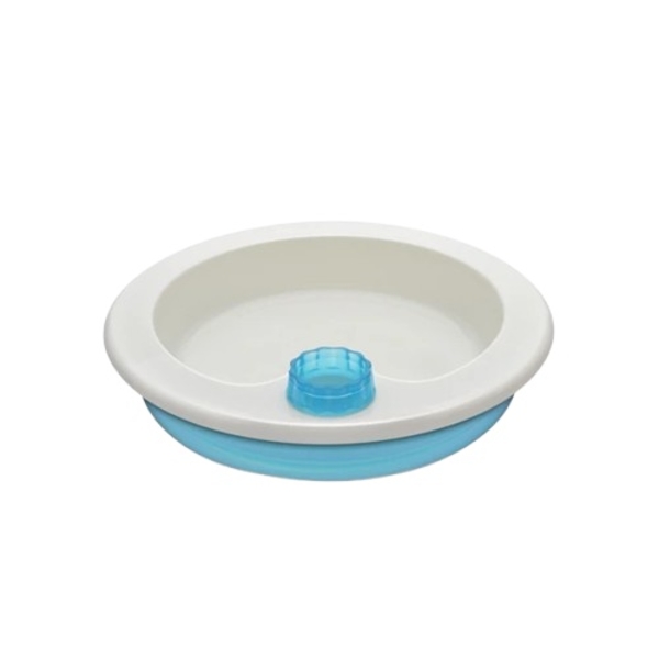 Тарілка глибока пластмасова Reer з нековзним дном і водяним підігрівом, діаметр 21 см, біло-блакитний (74168/24763) - Pampik