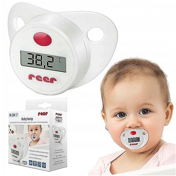 Пустушка-термометр Reer, 0-36 міс., білий (9633/24760) - Pampik - 4
