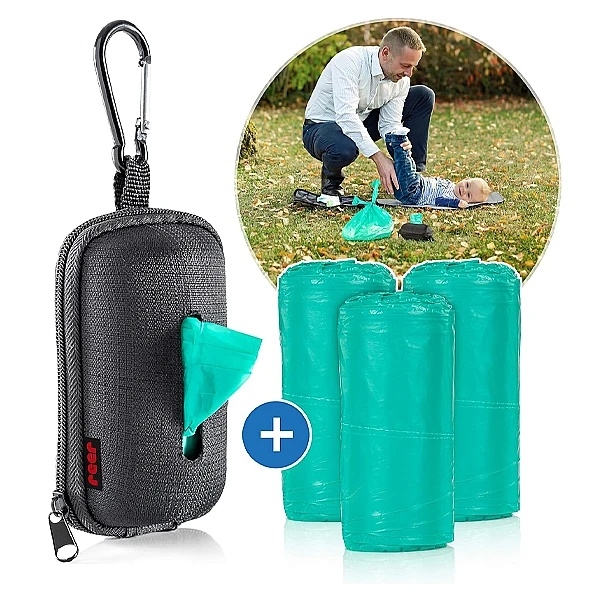 Чохол із пакетами для використаних підгузків Reer, ароматизовані, сірий (85011/29994) - Pampik - 4