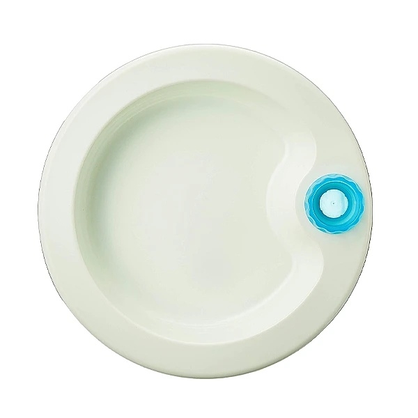 Тарілка глибока пластмасова Reer з нековзним дном і водяним підігрівом, діаметр 21 см, біло-блакитний (74168/24763) - Pampik - 2