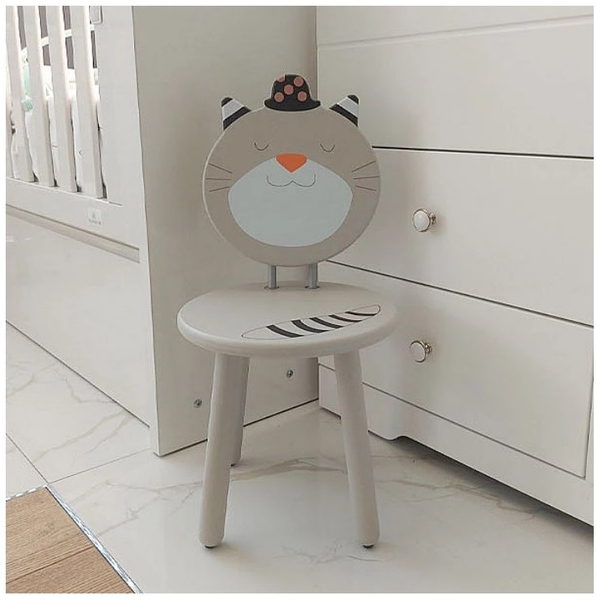 Стул Moulin Roty Кот в шляпе, 30х30x54 см, серый (627112/36756) - Pampik - 4