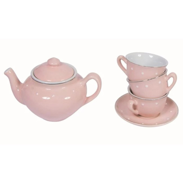 Игровой набор керамической посуды Moulin Roty, розовый (711350/18479) - Pampik - 4